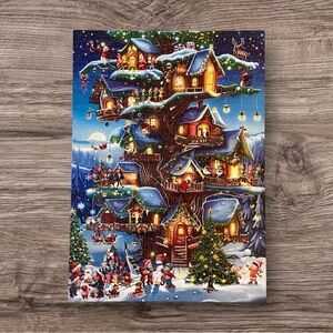 BBOLDIN Winter Holiday Christmas Elf Treehouse 1000 Piece Puzzle